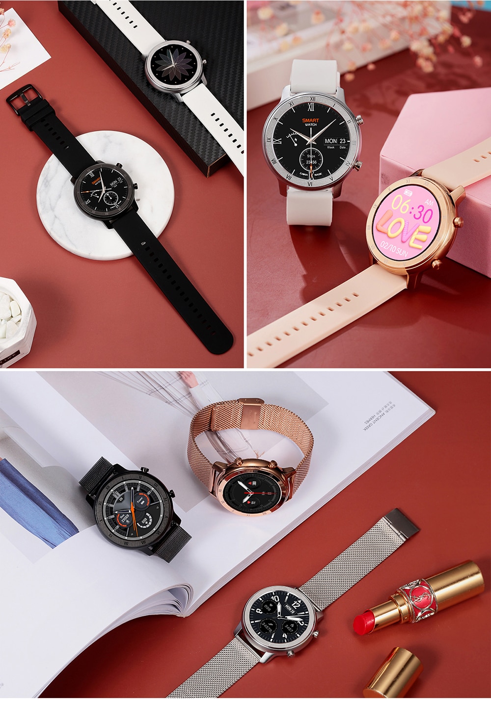 Women's Roman Numerals Patterned Smart Watch